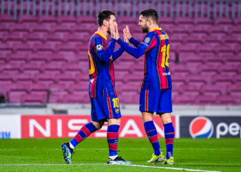 Messi et Alba. Baptiste Fernandez/Icon Sport