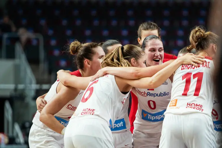 Renata Brezinova et ses coéquipières de l'équipe de République Tchèque - Photo : Bildbyran / Icon Sport