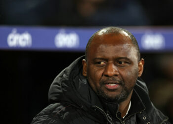 London, England, 25th February 2023. Patrick Vieira manager of Crystal Palace during the Premier League match at Selhurst Park, London. Picture credit should read: David Klein / Sportimage - Photo by Icon sport