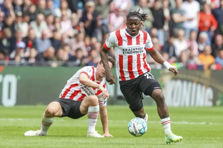 PSV player Johan Bakayoko   


  during the Dutch Eredivisie match between PSV Eindhoven and Ajax Amsterdam at Philips Stadion on April 23, 2023 in Eindhoven, Netherlands. (Photo by ProShots/Icon Sport)
