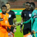 Captains Essis Fulgence Aka Essis of Ivory Coast and Abdoulaye Diedhiou of Senegal shake hands before the 2022 CAF African Nations Championship match between Ivory Coast and Senegal at 19 May 1956 Stadium in Annaba, Algeria on 14 January 2023 © Sports Inc - Photo by Icon sport