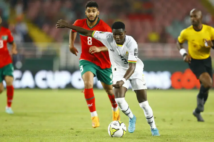 Ernest ppiah Nuamah of Ghana during the 2023 U23 Africa Cup of Nations match between Morocco and Ghana held at Prince Moulay Abdallah Stadium in Rabat, Morocco on 27 June 2023 - Photo by Icon sport