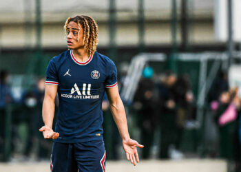 Xavi Simons of PSG during the UEFA Youth League (U19), round of 16 football match between Paris Saint-Germain (PSG) and Sevilla FC (Juvenil A) on March 1, 2022 at Georges Lefevre stadium in Saint-Germain-en-Laye, France. Photo by Victor Joly/ABACAPRESS.COM - Photo by Icon sport