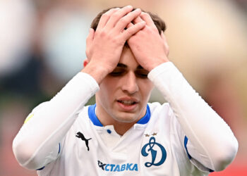 8191110 14.05.2022 Dynamo's Arsen Zakharyan reacts during the Russian Premier-League soccer match between Lokomotiv Moscow and Dynamo Moscow, in Moscow, Russia. Alexey Filippov / Sputnik - Photo by Icon sport
