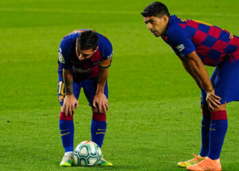 Luis Suarez et Lionel Messi - 
Photo by Icon Sport