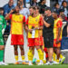 Jean Louis LECA of Lens, Andy DIOUF of Lens, Jonathan GRADIT of Lens and Franck HAISE head coach of Lens during the soccer friendly match between Lens and Amiens at Avion on July 14, 2023 in Avion, France. (Photo by Baptiste Fernandez/Icon Sport)