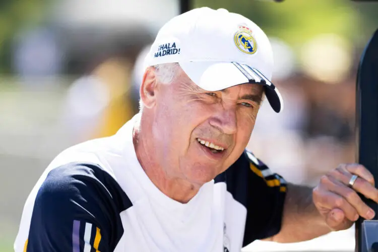 The Real Madrid coach, Carlo Ancelotti, arrives for pre-season training today, at the facilities of the University of California UCLA, in Los Angeles, United States, 20 July 2023. Efe/ABACAPRESS.COM// Armando Arorizo - Photo by Icon sport