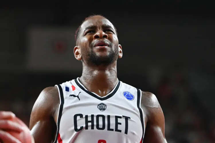 Dominic ARTIS of Cholet looks dejected during the FIBA Europe Cup Final, second-leg match between Cholet and Wloclawek at La Meilleraie on April 26, 2023 in Cholet, France. (Photo by Anthony Dibon/Icon Sport)