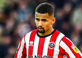 Iliman Ndiaye #29 of Sheffield United during the Sky Bet Championship match Sheffield United vs West Bromwich Albion at Bramall Lane, Sheffield, United Kingdom, 26th April 2023  (Photo by Mark Cosgrove/News Images) in ,  on 4/26/2023. (Photo by Mark Cosgrove/News Images/Sipa USA)   - Photo by Icon sport