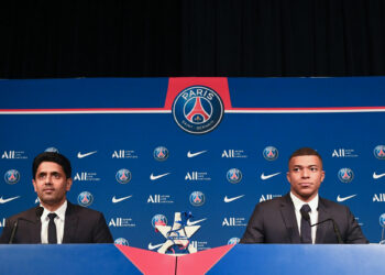 Nasser al Khelaifi et  Kylian Mbappé. Philippe Lecoeur/FEP/Icon Sport