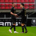 Enzo LE FEE of Rennes and Benjamin BOURIGEAUD of Rennes during the friendly match between Stade Rennais Football Club and West Ham United at Roazhon Park on July 29, 2023 in Rennes, France. (Photo by Emma Da Silva/Icon Sport)