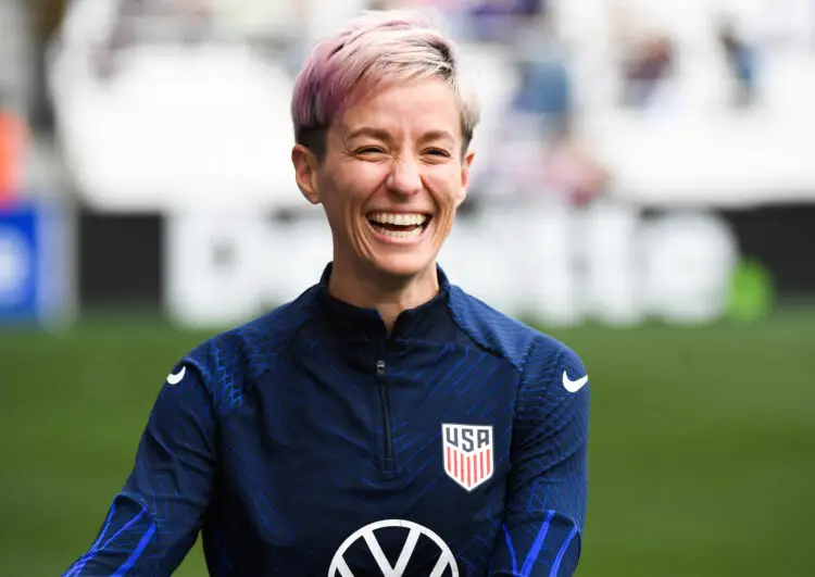 Feb 19, 2023; Nashville, Tennessee, USA; USA forward Megan Rapinoe (15) before the match against Japan at Geodis Park. Mandatory Credit: Christopher Hanewinckel-USA TODAY Sports/Sipa USA - Photo by Icon sport
