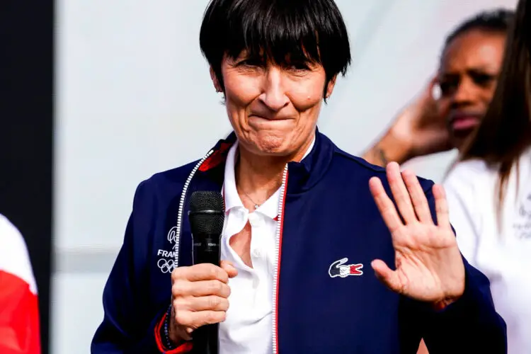 Head Coach Valerie GARNIER of France during the Return of the French Delegation after the Olympic Games on August 9, 2021 in Paris, France. (Photo by Hugo Pfeiffer/Icon Sport)