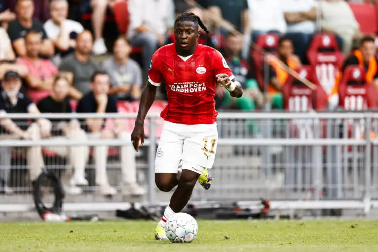 EINDHOVEN - Johan Bakayoko of PSV Eindhoven during the Dutch premier league match between PSV Eindhoven and FC Utrecht at Phillips stadium on August 12, 2023 in Eindhoven, Netherlands. ANP MAURICE VAN STONE - Photo by Icon sport