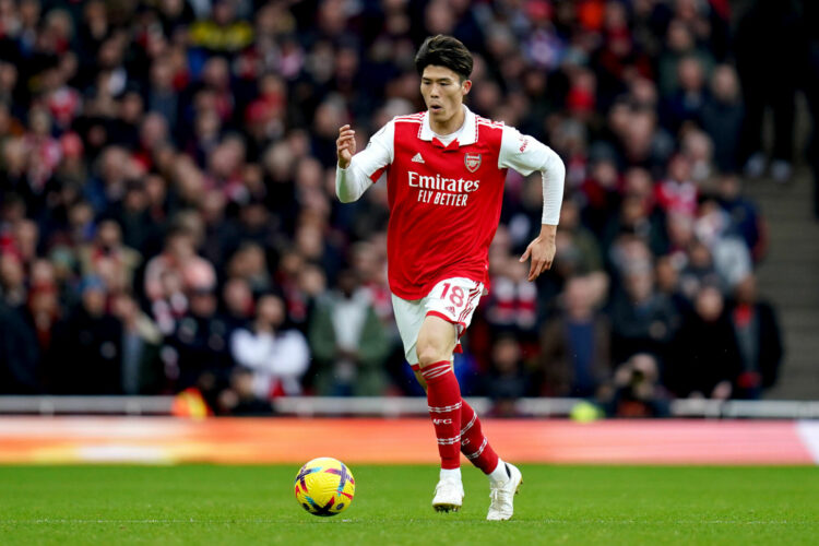 Arsenal's Takehiro Tomiyasu during the Premier League match at the Emirates Stadium, London. Picture date: Saturday March 4, 2023. - Photo by Icon sport