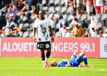 Lilian RAOLISOA of Angers during the Ligue 2 BKT match between Angers Sporting Club de l'Ouest and Association de la Jeunesse Auxerroise at Stade Raymond Kopa on August 19, 2023 in Angers, France. (Photo by Sandra Ruhaut/Icon Sport)