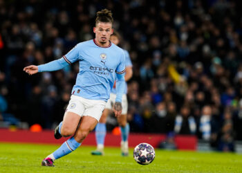 Manchester, England, 14th March 2023. Kalvin Phillips of Manchester City during the UEFA Champions League match at the Etihad Stadium, Manchester. Picture credit should read: Andrew Yates / Sportimage - Photo by Icon sport