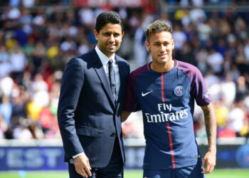Neymar JR et Nasser Al-Khelaïfi. Dave Winter/Icon Sport