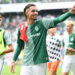 Justin Njinmah (Werder Brême) satisfait après la large victoire à domicile (4-0) de son équipe face à Mainz le 2 septembre 2023. Photo by Icon sport