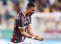 23rd August 2023: Maracanã Stadium, Rio de Janeiro, Brazil; Copa Libertadores Fluminense versus Olimpia ; André Trindade of Fluminense, celebrates his goal - Photo by Icon sport