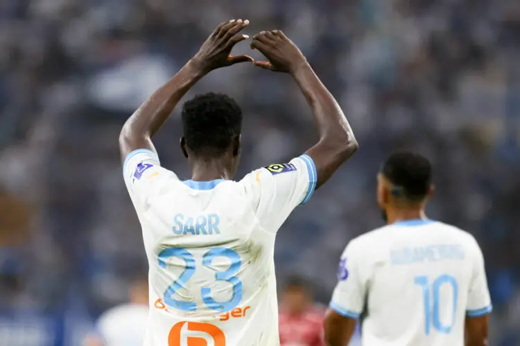 23 Ismaila SARR (om) during the Ligue 1 Uber Eats match between Olympique de Marseille and Stade Brestois 29 at Orange Velodrome on August 26, 2023 in Marseille, France. (Photo by Johnny Fidelin/Icon Sport)