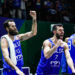 (230901) -- MANILA, Sept. 1, 2023 (Xinhua) -- Giampaolo Ricci (R) and Luigi Datome of Italy celebrate during the second round match between Serbia and Italy at the 2023 FIBA World Cup in Manila, the Philippines, Sept. 1, 2023. (Xinhua/Wu Zhuang)   - Photo by Icon sport