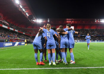 Equipe de France feminine de football during the UEFA Women's Nations League match between France and Portugal at Stade du Hainaut on September 22, 2023 in Valenciennes, France. (Photo by Christophe Saidi/FEP/Icon Sport)