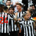 La joie des joueurs de Newcastle lors de leur seule victoire de la saison face à Aston Villa (5-1) le 12 août 2023  - Photo by Icon sport