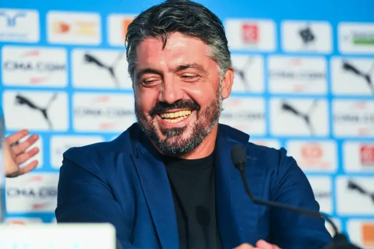 Gennaro GATTUSO, headcoach of Marseille during the Press conference and Training Session of Olympique de Marseille at Centre d'Entrainement Robert Louis Dreyfus on September 28, 2023 in Marseille, France. (Photo by Alexandre Dimou/Alexpress/Icon Sport)