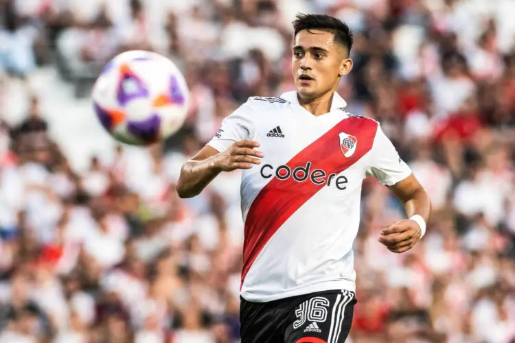 Pablo Solari of River Plate seen in action during a match between River Plate and Argentinos Juniors as part of Liga Profesional 2023 at Estadio Mas Monumental Antonio Vespucio Liberti.
Final Score: River Plate 2:1Argentinos Juniors (Photo by Manuel Cortina / SOPA Images/Sipa USA) - Photo by Icon sport