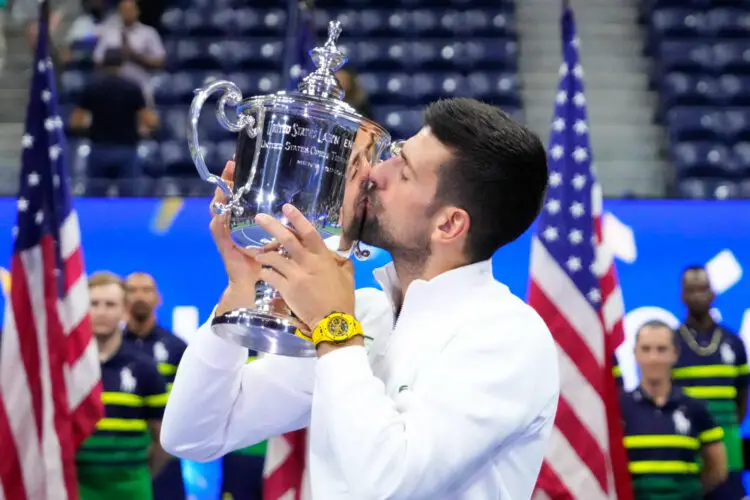 Novak Djokovic célèbre sa victoire à l'US Open le 10 Septembre dernier. Photo by Icon sport