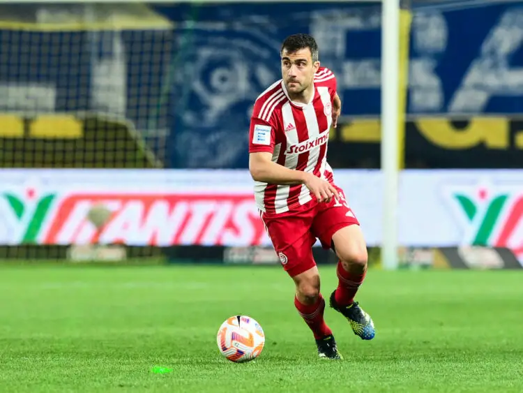 Sokratis of Olympiacos during the Super League match between AEK Athens and Olympiacos on May 3rd, 2023 at OPAP stadium in Athens, Greece.

Photo by Icon Sport