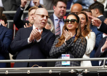 Manchester United owner Avram Glazer and Kendall Glazer in the stands during the Vitality Women's FA Cup final at Wembley Stadium, London. Picture date: Sunday May 14, 2023. - Photo by Icon sport