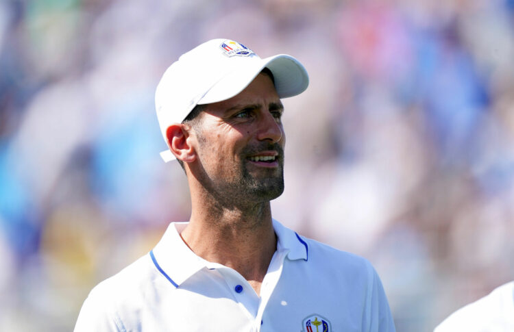 Novak Djokovic during the All-Star Match at the Marco Simone Golf and Country Club, Rome, Italy, ahead of the 2023 Ryder Cup. Picture date: Wednesday September 27, 2023. - Photo by Icon sport