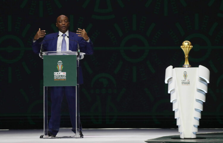 CAF President Patrice Motsepe during the 2023 Africa Cup of Nations Draw held at the Parc Des Expositions in Abidjan, Ivory Coast on 12 October 2023 - Photo by Icon sport