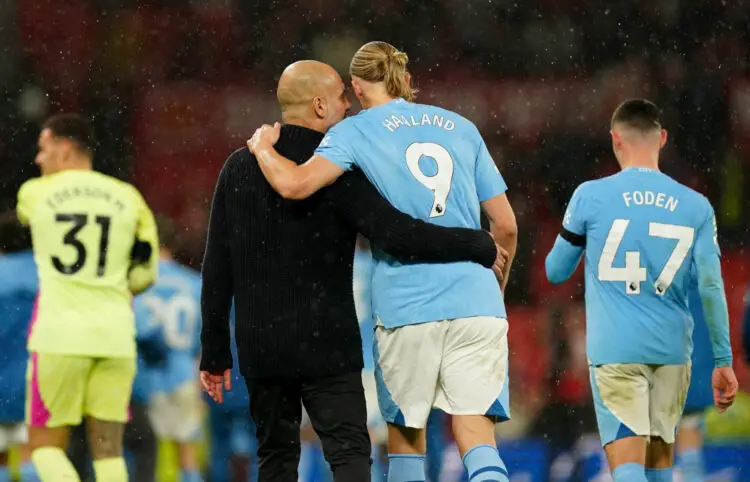 Pep Guardiola et Erling Haaland (Photo by Icon sport)