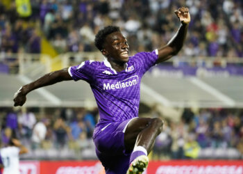 Foto Marco Bucco/LaPresse 02 Ottobre 2023 - Firenze , Italia Sport, Calcio Fiorentina vs Cagliari - Campionato italiano di calcio Serie A TIM 2023/2024 - Stadio Artemio Franchi.
Nella foto: Michael Kayode esulta dopo il gol del 2-0 Photo Marco Bucco/LaPresse October 02, 2023 - Florence, Italy Sport, Soccer Fiorentina vs Cagliari - Italian Serie A Football Championship 2023/2024 - Artemio Franchi Stadium.
In the photo: Michael Kayode celebrates after the goal of 2-0 - Photo by Icon sport