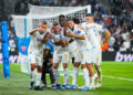 Amine HARIT and Jordan VERETOUT and Goeffrey KONDOGBIA and Valentin RONGIER of Marseille during the UEFA Europa League group B match between Olympique de Marseille and AEK Athens at Orange Velodrome on October 26, 2023 in Marseille, France. (Photo by Hugo Pfeiffer/Icon Sport)
