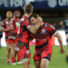 team of Oyonnax celebrates the victory during Top 14 match between Montpellier Hérault Rugby and Oyonnax at GGL Stadium on November 25, 2023 in Montpellier, France. (Photo by Alexpress/Icon Sport)