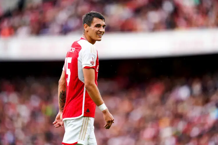 Arsenals Jakub Kiwior during the pre-season friendly match at the Emirates Stadium, London. Picture date: Wednesday August 2, 2023. - Photo by Icon sport
