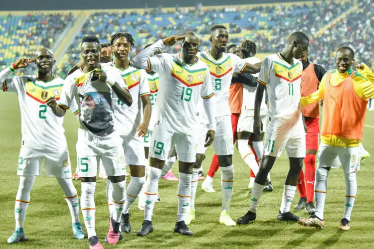 Bouly Junior Sambou of Senegal celebrates victory during the 2023 Africa Cup of Nations Qualifiers match between Senegal and Rwanda at Me Abdoulaye Wade Stadium in Dakar, Senegal on 9 September 2023 - Photo by Icon sport