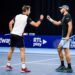 French Edouard Roger-Vasselin and Mexican Santiago Gonzalez pictured in action during a second round doubles match at the European Open Tennis ATP tournament, in Antwerp, Wednesday 18 October 2023. BELGA PHOTO JASPER JACOBS - Photo by Icon sport
