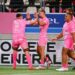 Jeremy WARD of Stade Francais celebrates his try during the Top 14 match between Stade Francais Paris and Castres Olympique at Stade Jean-Bouin on November 4, 2023 in Paris, France. (Photo by Anthony Dibon/Icon Sport)