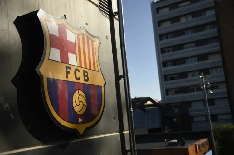 FC Barcelona shield outside Camp Nou stadium during the La Liga match between FC Barcelona and CA Osasuna played at Camp Nou Stadium on November 29, 2020 in Barcelona, Spain. (Photo by Pressinphoto/Icon Sport)