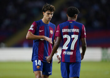 João Felix et Lamine Yamal pourrait bien être alignés ensemble en attaque pour épauler Robert Lewandowski. - Photo by Icon sport.