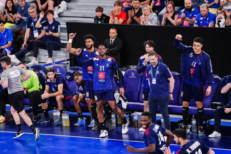 TEAM of France and Head coach Guillaume GILLE of France during the International Friendly match France and Italy at Kindarena on April 30, 2023 in Rouen, France. (Photo by Sandra Ruhaut/Icon Sport)