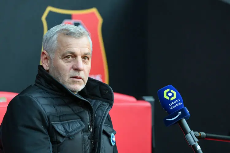 Bruno GENESIO (Entraineur Rennes SRFC) during the Ligue 1 match between Stade Rennais Football Club and Olympique Lyonnais at Roazhon Park on November 12, 2023 in Rennes, France. (Photo by Christophe Saidi/FEP/Icon Sport)