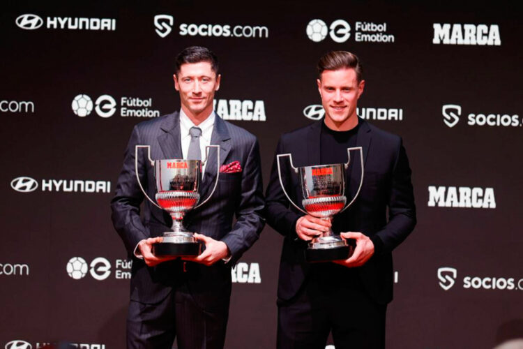 Robert Lewandowski et Marc-André Ter Stegen sont les deux "Culés d'or" de la saison 2022-2023. - 
Photo by Marca.