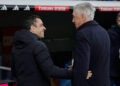 Malgré la rivalité sportive Barça/Real, Xavi et Ancelotti se respectent beaucoup. - Photo by Icon sport.