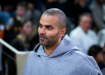 Asvel president Tony Parker is seen during the Turkish Airlines Euroleague Basketball round 7. AS Monaco won Asvel 80-75 for the 7th day of Basketball Turkish Airlines Euroleague in Monaco. (Photo by Laurent Coust / SOPA Images/Sipa USA) - Photo by Icon sport